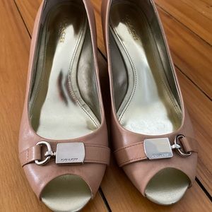 Size 7 Pink/nude Coach wedges